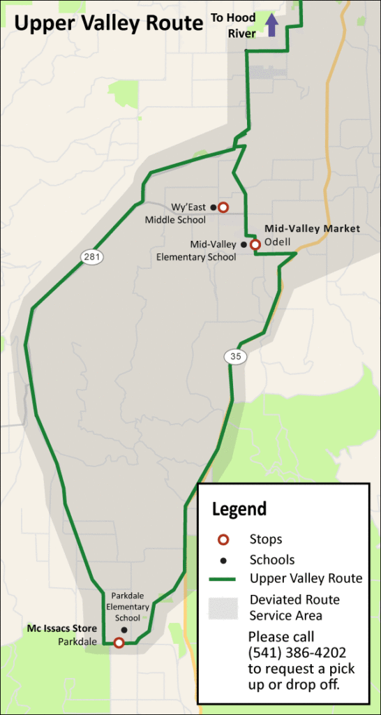 Upper Valley Route Map