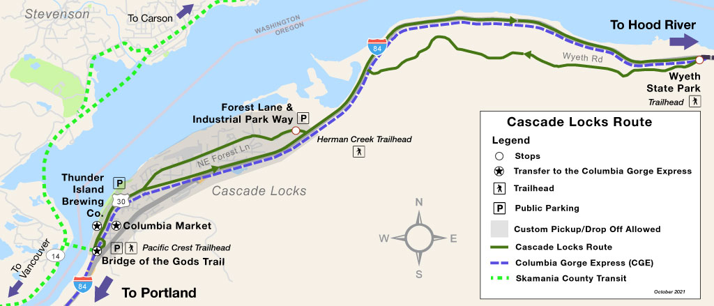 Cascade Locks bus route