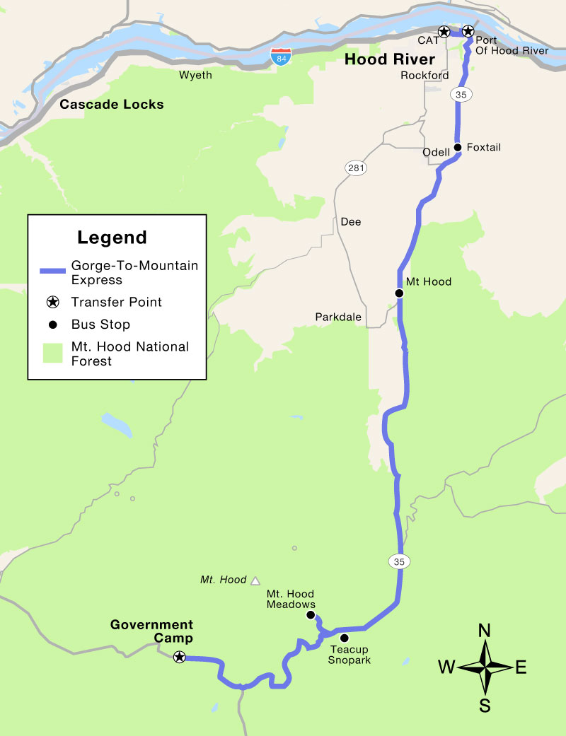 Gorge To Mountain Express Map